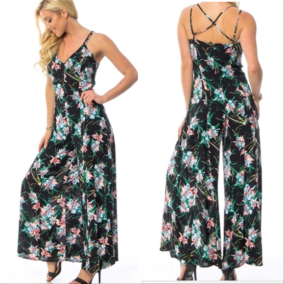 Pants - BOHO FLORAL JUMPSUIT